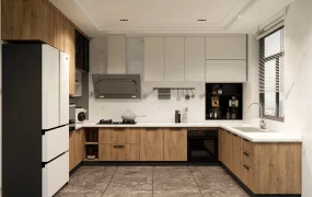 White And Wood Kitchen Design