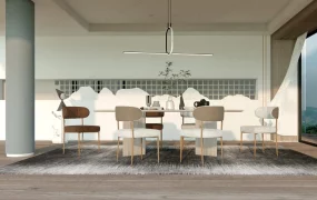 Dining Room With Zen Accent Wall