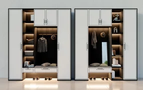 Entryway Storage Cabinet With Bench