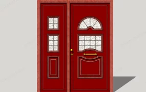 Red Front Door With Glass