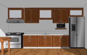 Straight Kitchen with Dining Table