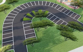 Pocket Park With Parking Lots Design