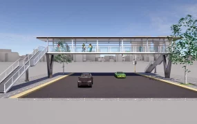 Street Pedestrian Bridge