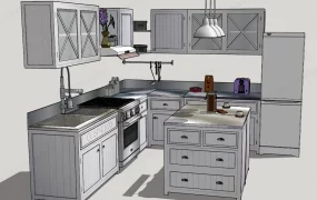 Small White Kitchen Cabinets And Island
