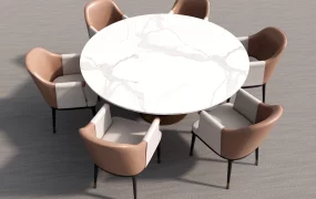 Luxury 7 Piece Round Dining Set