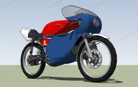 Blue And Red Sports Bike