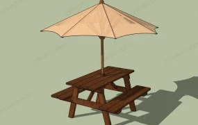Picnic Table With Umbrella