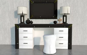Black And White Dressing Table Set