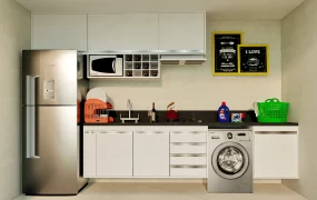 Small Kitchen With Washer Design