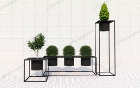 Black Metal Planter With Stand