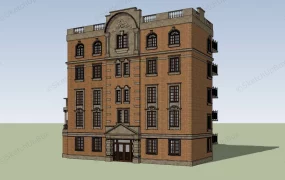 Vintage Brick Apartment Building