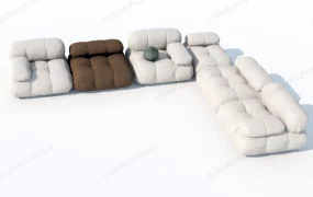 Tufted Upholstered Sectional Sofa