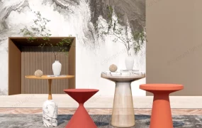Modern Side Tables Accent Wall Design