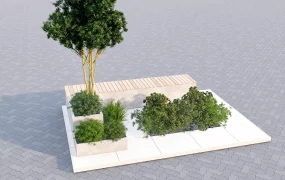 Urban Bench With Plant