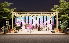 Outdoor Evening Concert Stage Set