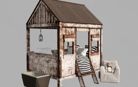 Antique House Shaped Bed