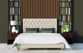 Traditional Bed With Accent Wall Idea