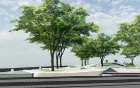 Public Square Tree Benches