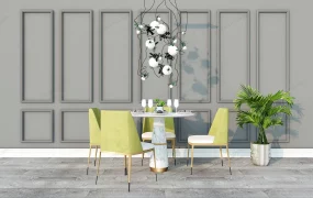 Mid Century Modern Dining Table Set For 4