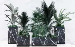 Rectangular Marble Planter Collection