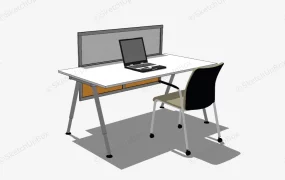 Computer Desk With Privacy Screen