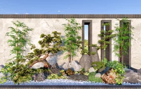 Modern Zen Garden Wall Installation
