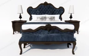 French Style Bed And Nightstands