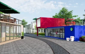 Modern Commercial Shipping Container Park