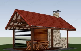 Pavilion With Outdoor Fireplace