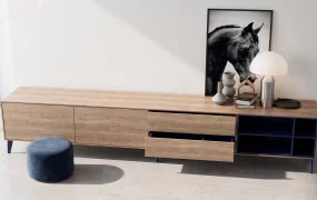 Scandinese Style Low Profile Media Console