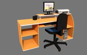 Orange Computer Desk
