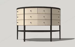 Curved Wood Console Cabient