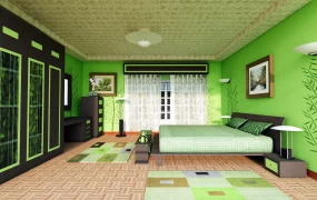 Natural And Green Bedroom Idea