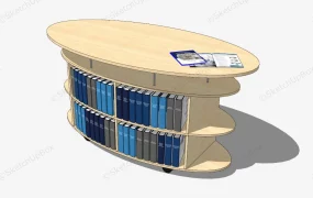 Oval Bookshelf With Wheel