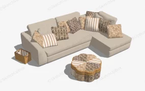 Beige Sofa With Pillows
