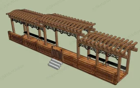 Outdoor Patio Wood Corridor