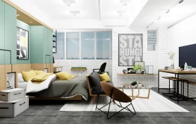Modern Industrial Studio Apartment Interior Design