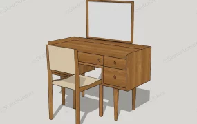 Wood Vanity Table And Chair