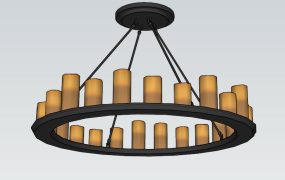 Rustic Wheel Chandelier