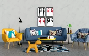 Colorful Living Room Set