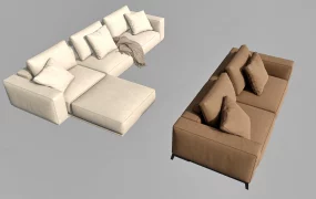 Modern Fabric Sectional Sofa Set