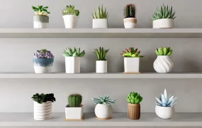 Collection Of Potted Succulent Plants