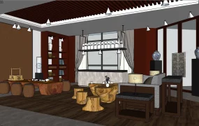 Traditional Chinese Tea House Home Bar