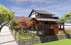 Traditional Japanese House With Garden Design
