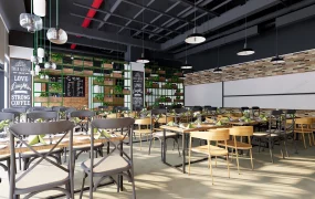 Industrial Style Restaurant Interior