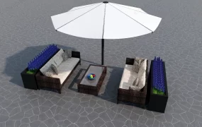 Rattan Patio Conversation Set