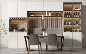 Modern Wooden Home Bar