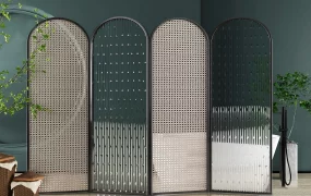 Glass & Rattan Privacy Screens