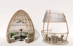 Egg Shaped Outdoor Seating Structures