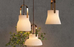 Ribbed Ceramic Pendant Light System